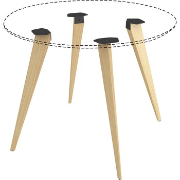 Lorell Round Conference Table Base, Four Leg Base, Wood, 28.50&quot; H, Assembly Required