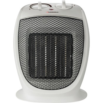 Lorell Ceramic Heater, 2 Heat Settings, Portable, White