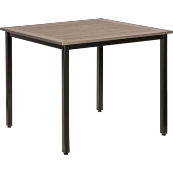 Lorell Outdoor Table, Four-Legged Base, 36.60&quot; L x 36.60&quot; W x 30.75&quot; H, Assembly Required, Charcoal
