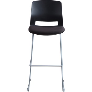 Lorell Artic Series Stack Stool, Fabric/Foam, 20&quot; W x 21&quot; D x 45&quot; H, Black, 2/CT