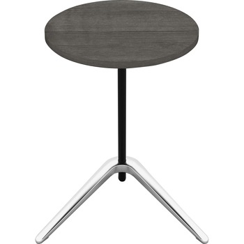 Lorell Guest Area Accent Table, Round, 15.75&quot; L x 15.75&quot; W x 24.60&quot; H, Charcoal