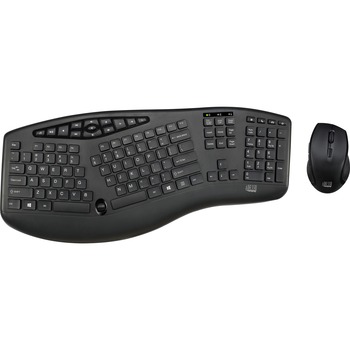Adesso TruForm Media 1600, Wireless Ergonomic Keyboard and Optical Mouse