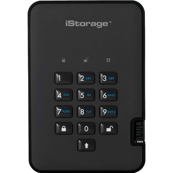 iStorage diskAshur2 128 GB Portable Solid State Drive - External - TAA Compliant - Phantom Black