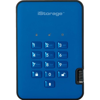 iStorage diskAshur2 512 GB Portable Solid State Drive - External- TAA Compliant - Ocean Blue