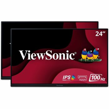 ViewSonic VA2456-MHD_H2 Dual Pack 24 in Monitors, Head-Only, 1080p IPS Monitors with HDMI, DisplayPort and VGA