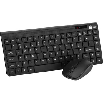 Siig Wireless Slim-Duo Keyboard &amp; Mouse - USB 2.0 Wireless RF - 88 Key - Optical - Black