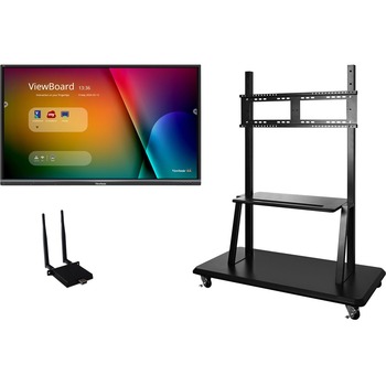 ViewSonic Interactive Display Kit with WiFi Adapter and Mobile Trolley Cart, 55&quot;, 350 Nit, Black