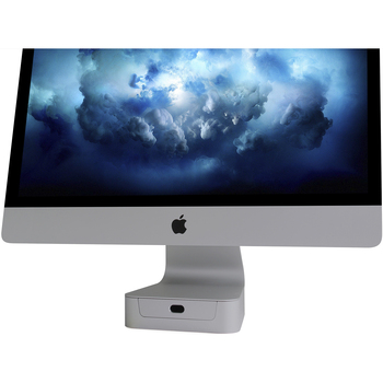 rain design mBase Computer Stand, Up to 27&quot; Screen Support, 2&quot; H x 7.7&quot; W x 7.6&quot; D, Aluminum, Space Gray