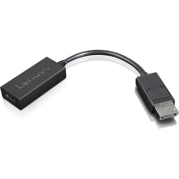 Lenovo DisplayPort To HDMI 2.0b Adapter, 8.80 in, 2.0b Digital Audio/Video,m/f, Black