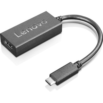 Lenovo USB-C to HDMI 2.0b Adapter, 9.40 in, 2.0b Type A Digital Audio/Video, m/f, Black