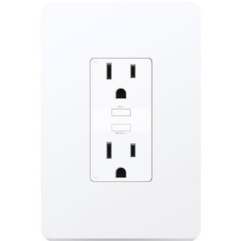 TP-Link Kasa Smart Smarter In-Wall Outlet - 2 x AC - 15 A - Google Assistant, Microsoft Cortana, Alexa Supported