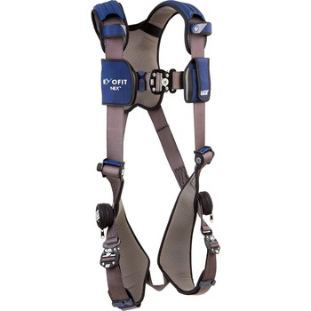 3M DBI-SALA ExoFit NEX Vest-Style Harness, 420 lb. Capacity, Zinc Plated Steel/Aluminum/Polyester, Gray