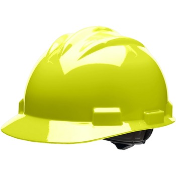 Bullard Standard S61 Safety Cap, Adjustable Ratchet, High-Density Polyethylene Shell, Hi-Vis Yellow