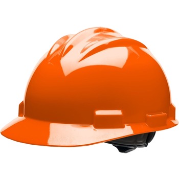 Bullard Standard S61 Safety Cap, Adjustable Ratchet, High-Density Polyethylene Shell, Orange