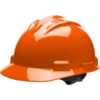 Bullard Standard S62 Safety Cap, Adjustable Ratchet, High-Density Polyethylene Shell, Orange