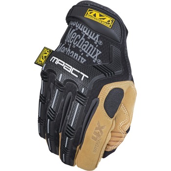 Mechanix Wear M-Pact Work Gloves, Thermoplastic Rubber/Synthetic Rubber/Foam/Fabric, Black/Tan, Medium