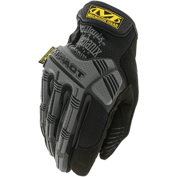 Mechanix Wear M-Pact Work Gloves, Thermoplastic Rubber/Synthetic Leather/Foam/Nylon/Spandex, Black/Gray, Medium