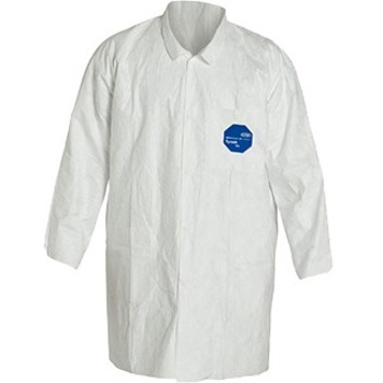 DuPont Tyvek Lab Coat, 7XL, White, Polyethylene, 30/CS