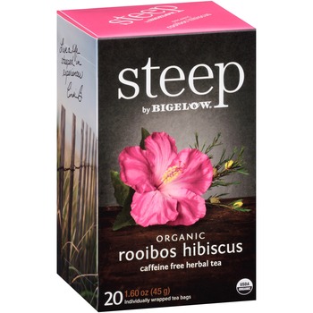 Bigelow Rooibos Hibiscus Herbal Tea Bag, 1.6 oz, 20/Box