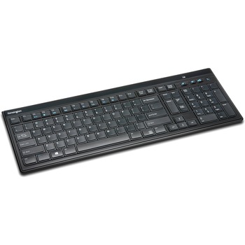 Kensington SlimType Wireless Keyboard - RF - 33 ft - 2.40 GHz - USB Interface - Mac OS, Windows - Black