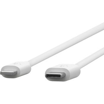 Belkin USB-C Cable with Lightning Connector, 4 ', White - WB Mason
