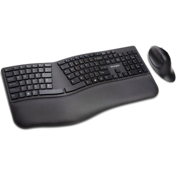 Kensington Pro Fit&#174; Ergo Wireless Keyboard and Mouse, USB Wireless, Black
