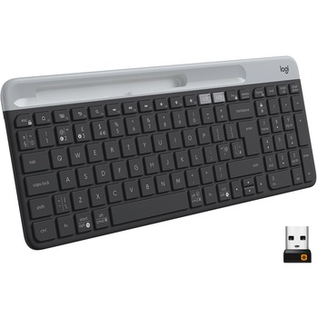 Logitech Slim Multi-Device Wireless Keyboard Chrome OS Edition - Bluetooth/RF - 32.81 ft - 2.40 GHz - Chrome OS, Android