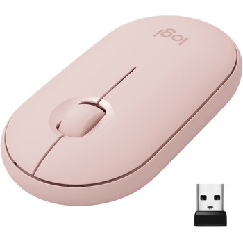 Logitech Pebble Wireless Mouse M350 - 2.40 GHz - Rose - USB