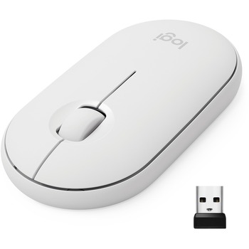 Logitech Pebble Wireless Mouse M350 - 2.40 GHz - Off White - USB
