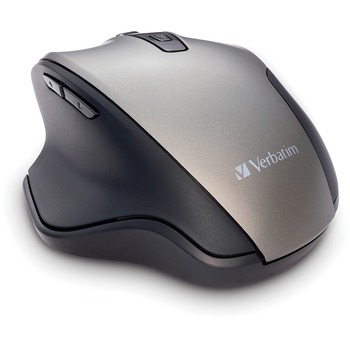 Verbatim Silent Ergonomic Wireless Blue LED Mouse, 2.40 GHz, USB, 1600 dpi, Graphite