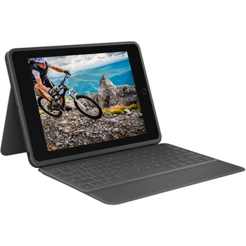Logitech&#174; Rugged Folio Keyboard/Cover Case for Apple iPad (7th Generation) Tablet - Graphite