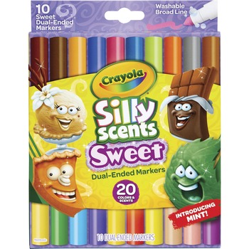 Crayola Silly Scents Sweet Dual-Ended Markers, Assorted, 10/ST