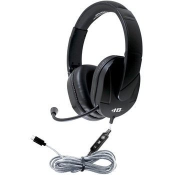 HamiltonBuhl MACH-2 Multimedia USB-C Headset, Over-Ear with Steel Reinforced Gooseneck Mic