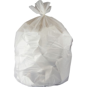 Genuine Joe Linear Low Density Bags, 16 Gallon, 24&quot; x 32&quot;, 0.4 mil, White, 500 Bags/Carton