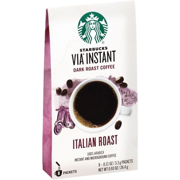 Starbucks Portion Pack VIA Ready Brew Italian Roast Coffee, Bold, 0.1 oz, 8/Box