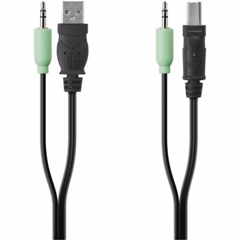 Belkin TAA USB/AUD SKVM CBL, USB A/B, 3.5mm Audio, 6 ft KVM Cable, Gold Plated Connector, TAA Compliant