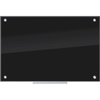 U Brands Glass Dry Erase Board, 23&quot; W x 35&quot; H, Black Tempered Glass Surface