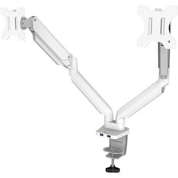 Fellowes Platinum Series Dual Monitor Arm, 27 in Screen Support, 40 lb Capacity, White