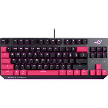 ASUS ROG Strix Scope TKL Electro Punk Gaming Keyboard, Wired, USB 2.0 Interface, Black/Pink