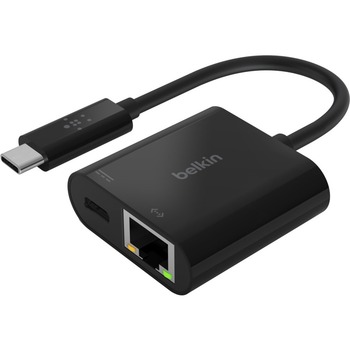 Belkin USB-C to Ethernet and Charge Adapter, Black