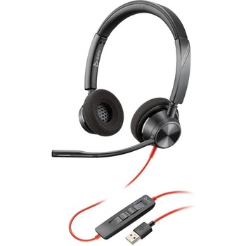 Poly Blackwire Corded Headset 3320, Stereo, USB-A, PC, Mobile, Universal