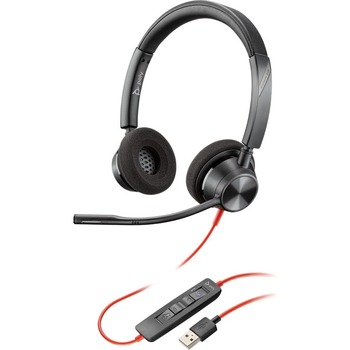 Poly Blackwire Corded Headset 3320, Stereo, USB-A, PC, Teams Certified