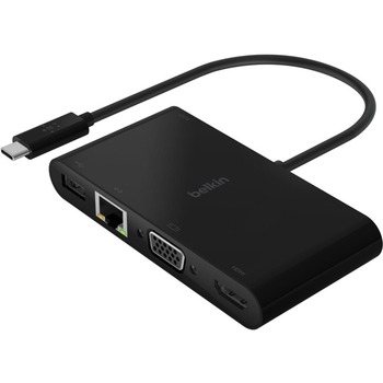 Belkin USB-C Multimedia and Charge Adapter for Notebook, 100 W, Wired