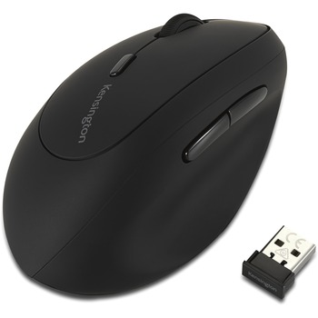 Kensington Pro Fit&#174; Left-Handed Ergo Wireless Mouse, Scroll Wheel, 6 Button(s), Black