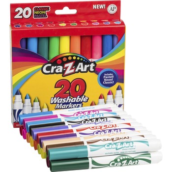 Cra-Z-Art Washable Broadline Markers, Assorted, 20/ST