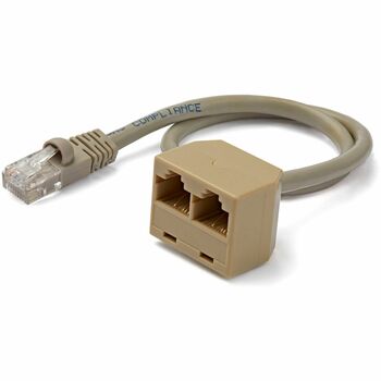 Startech.com 2-to-1 RJ45 Splitter Cable Adapter - Network splitter - RJ-45 (M) - RJ-45 (F) - RJ-45 Male - RJ-45 Female