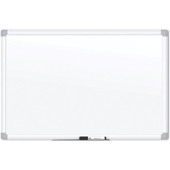 U Brands White Aluminum Framed Magnetic Porcelain Steel Board, 36&quot; W x 24&quot; H