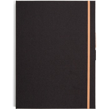 U Brands Letter Pad Folio, 8 1/2&quot; x 11&quot;, 60 Sheet Capacity, Linen, Black
