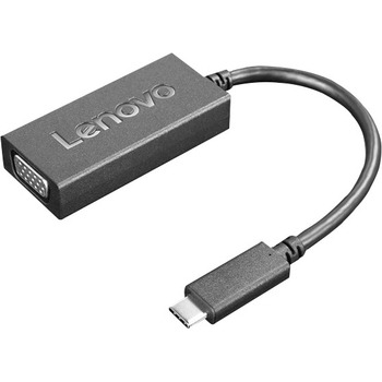Lenovo USB-C/VGA Video Adapter, 15-pin HD-15 VGA, Black