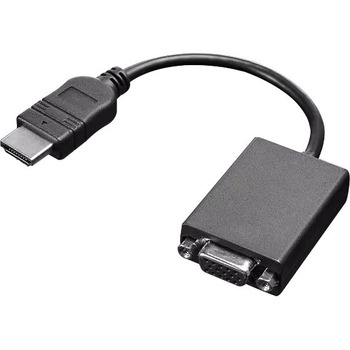 Lenovo HDMI to VGA Monitor Adapter, 7.87 in, m/f, Black